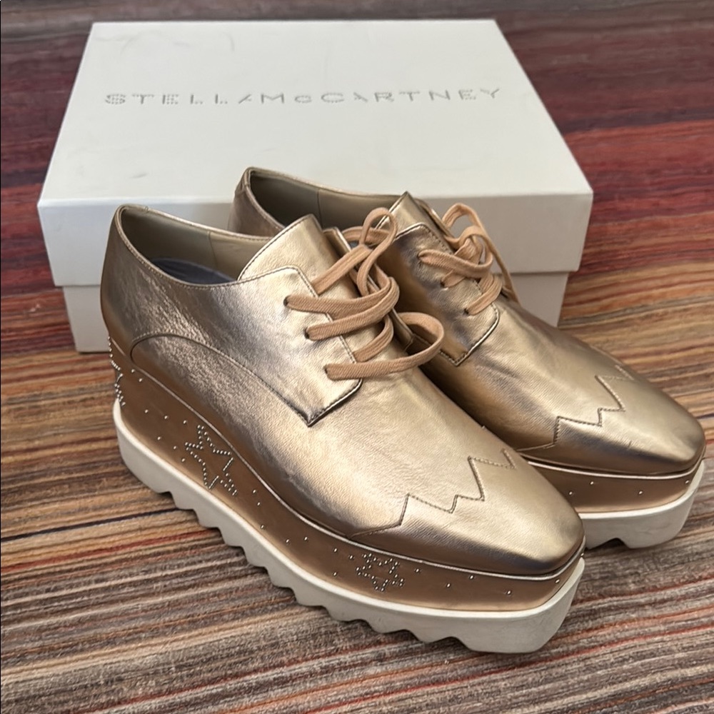 Stella McCartney Gold Platform star Shoes